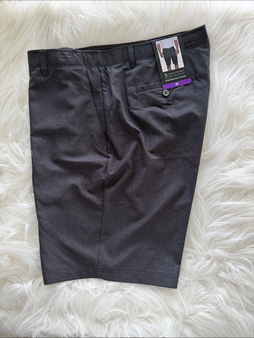 Pebble Beach Men's Charcoal Grey Performance Shorts NWT Size 40